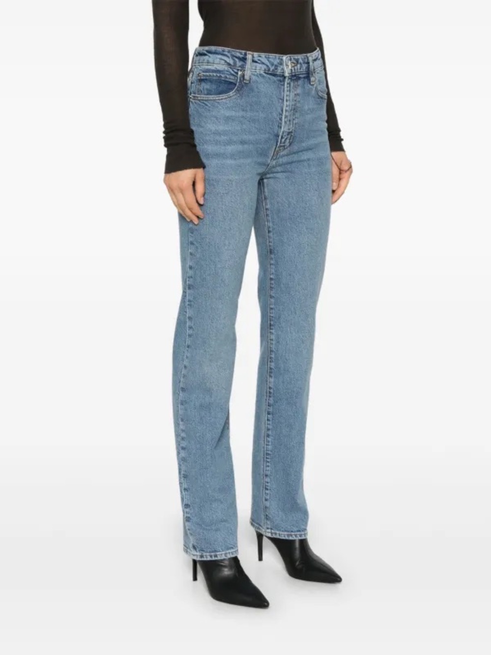 FRAME The Ruler Straight Leg Jeans Denim High-Rise Light Blue Wash Size 23